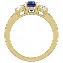 Oval Sapphire Gemstone Ring 3 Carats Ladies Sparkling Natural Earth Mined Diamond Jewellery
