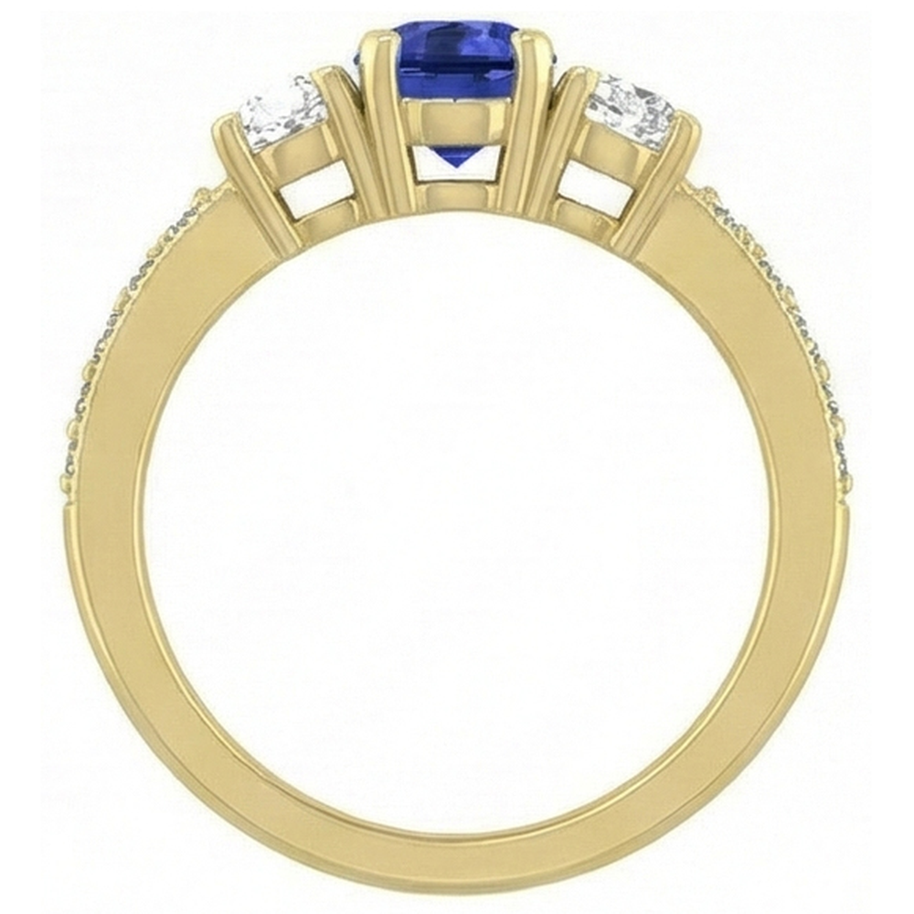 Oval Sapphire Gemstone Ring 3 Carats Ladies Sparkling Natural Earth Mined Diamond Jewellery