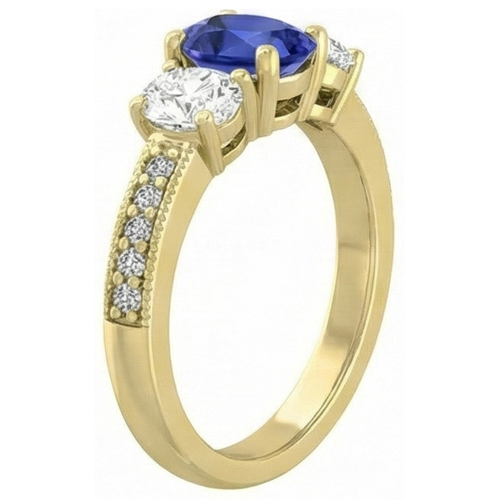 Oval Sapphire Gemstone Ring 3 Carats Ladies Sparkling Natural Earth Mined Diamond Jewellery