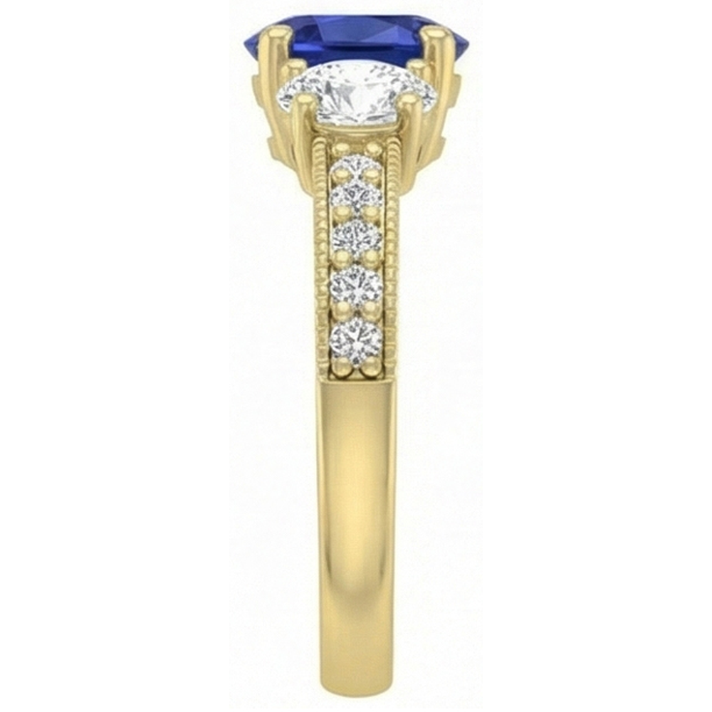 Oval Sapphire Gemstone Ring 3 Carats Ladies Sparkling Natural Earth Mined Diamond Jewellery