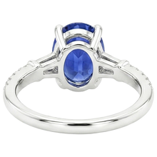 Oval Sapphire Natural Earth Mined DIAMOND ( NOT LAB GROWN ) Ring