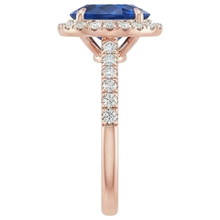 Oval Sapphire Natural Earth Mined Diamond Gemstone Ring 8 Carats Jewellery Rose Gold 14K