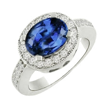natural round sapphire 3ct ring side angle