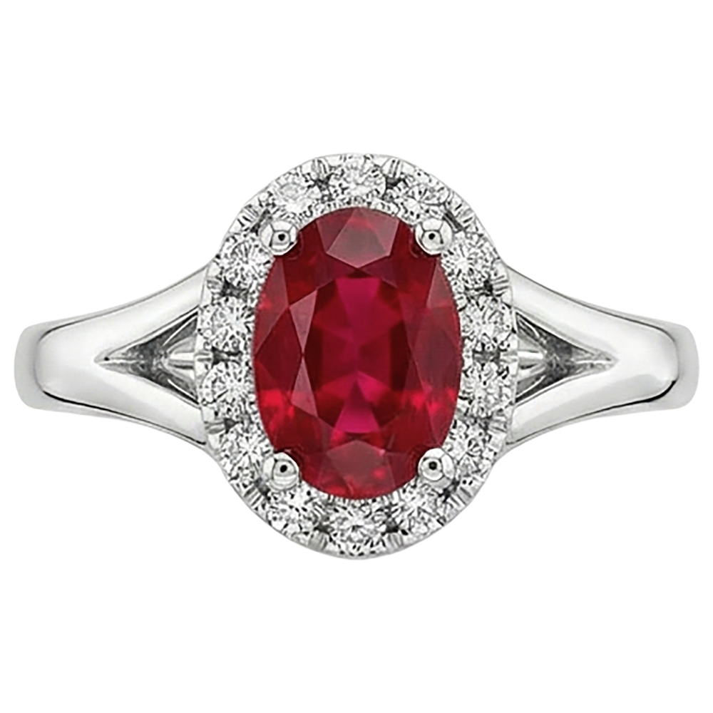 Oval Shape Red Ruby Natural Earth Mined DIAMOND ( NOT LAB GROWN ) Ring 1.20 Carats White Gold 14K
