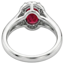 Oval Shape Red Ruby Natural Earth Mined DIAMOND ( NOT LAB GROWN ) Ring 1.20 Carats White Gold 14K
