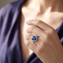 Oval Shaped Halo Blue Sapphire Ring Split Shank Natural Earth Mined Diamond 5 Carats
