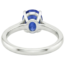 Oval Shaped Solitaire Ceylon Sapphire Wedding Ring 3 Carats Gold