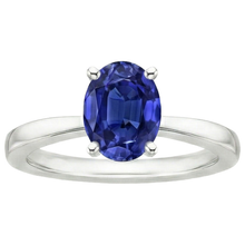 Oval Shaped Solitaire Ceylon Sapphire Wedding Ring 3 Carats Gold