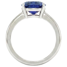 Oval Solitaire Ceylon Blue Sapphire White Gold Ring 4.50 Carats