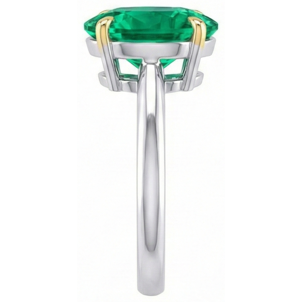 Elegant Emerald Gemstone Ring 4 ct – profile view