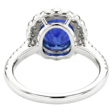 Oval Sri Lankan Sapphire Natural Earth Mined DIAMOND ( NOT LAB GROWN )s 4.30 Ct Ring White Gold 14K
