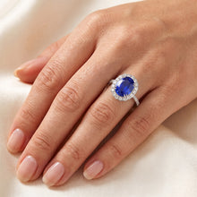 Oval Sri Lankan Sapphire Natural Earth Mined DIAMOND ( NOT LAB GROWN )s 4.30 Ct Ring White Gold 14K