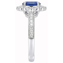 Oval Sri Lankan Sapphire Ring Round Natural Earth Mined DIAMOND ( NOT LAB GROWN ) Gold Jewellery 2 Carats