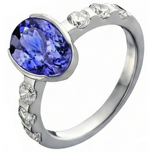 Oval Tanzanite AAA And Natural Earth Mined DIAMOND ( NOT LAB GROWN )s Ring White Gold 4.50 Carat Jewellery