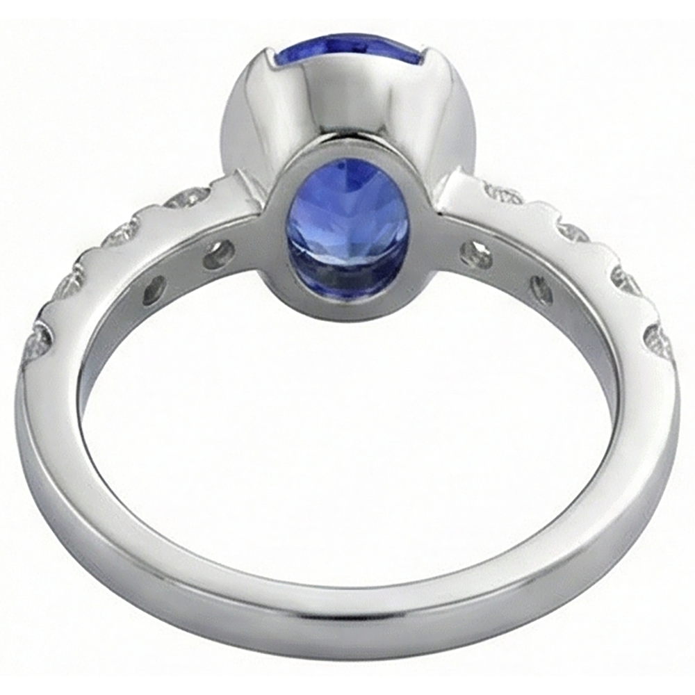 Oval Tanzanite AAA And Natural Earth Mined DIAMOND ( NOT LAB GROWN )s Ring White Gold 4.50 Carat Jewellery
