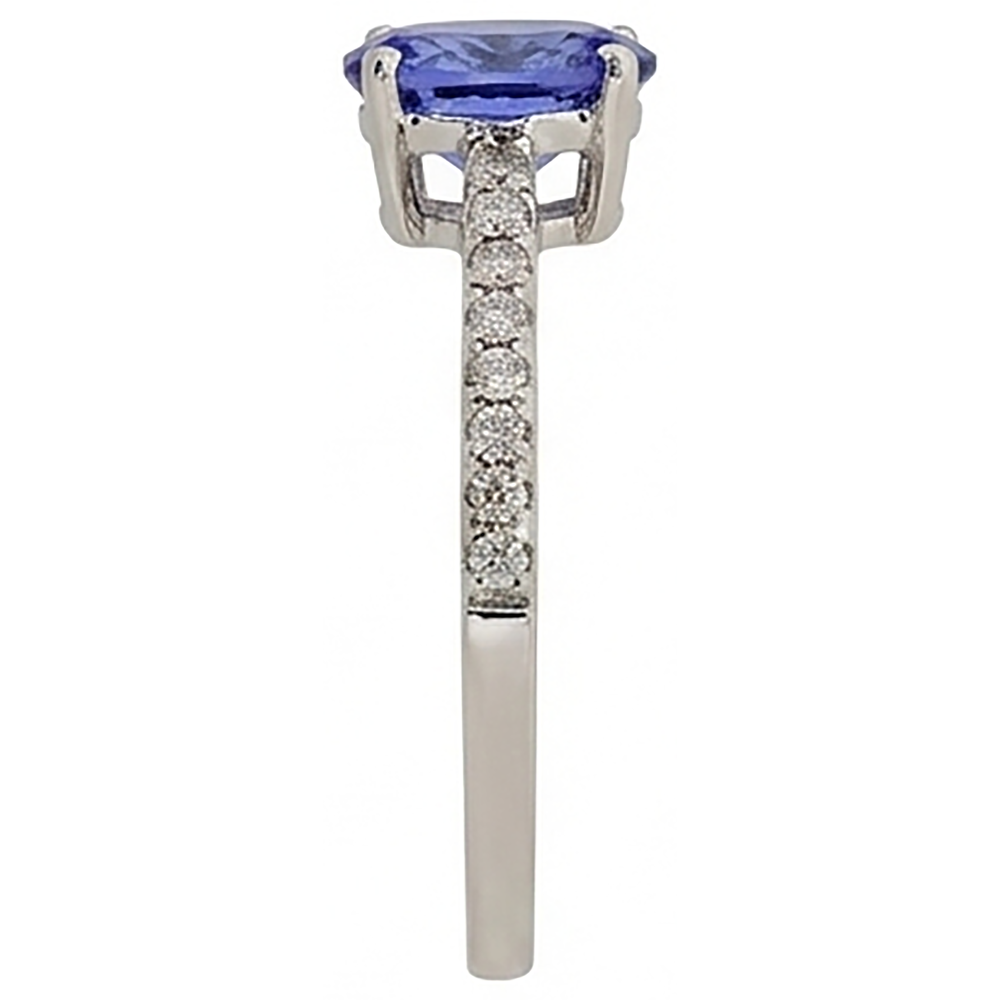 Oval Tanzanite And Natural Earth Mined DIAMOND ( NOT LAB GROWN )s 5.50 Carats Ring White Gold 14K