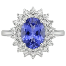 natural round tanzanite 11.25ct ring side angle