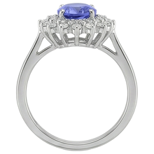 natural round tanzanite 11.25ct ring with diamond accents