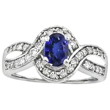 Oval Tanzanite And Round Natural Earth Mined DIAMOND ( NOT LAB GROWN )s 2.50 Carats Wedding Ring Gold 14K