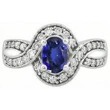 Oval Tanzanite And Round Natural Earth Mined DIAMOND ( NOT LAB GROWN )s 2.50 Carats Wedding Ring Gold 14K