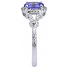 natural round tanzanite 3.60ct ring profile view