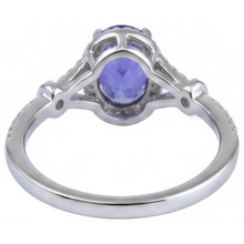 natural round tanzanite 3.60ct ring with diamond accents
