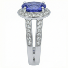 Oval Tanzanite And Round Natural Earth Mined Diamonds Engagement Ring 3.50 Carat New