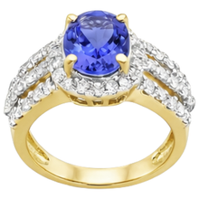 Oval Tanzanite And Round Natural Earth Mined DIAMOND ( NOT LAB GROWN )s Wedding Ring Two Tone 3.50 Carats