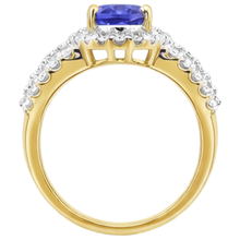 Oval Tanzanite And Round Natural Earth Mined DIAMOND ( NOT LAB GROWN )s Wedding Ring Two Tone 3.50 Carats
