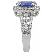 Oval Tanzanite And Round Pave Natural Earth Mined DIAMOND ( NOT LAB GROWN )s 5.70 Carat Ring WG 14K