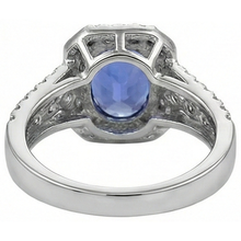 Oval Tanzanite And Round Pave Natural Earth Mined DIAMOND ( NOT LAB GROWN )s 5.70 Carat Ring WG 14K