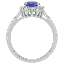 Oval Tanzanite With Natural Earth Mined Diamonds 9 Ct Ring New Gold White 14K