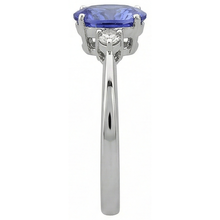 Oval & Round 1.95 Carats Tanzanite With Natural Earth Mined Diamonds Ring White Gold 14K
