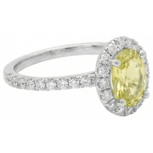 Oval & Round Cut Yellow Sapphire Natural Earth Mined DIAMOND ( NOT LAB GROWN ) Ring 5 Carats White Gold 14K