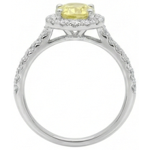 Oval & Round Cut Yellow Sapphire Natural Earth Mined DIAMOND ( NOT LAB GROWN ) Ring 5 Carats White Gold 14K