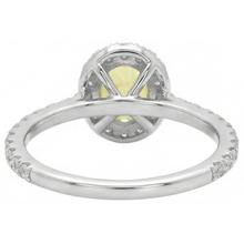 Oval & Round Cut Yellow Sapphire Natural Earth Mined DIAMOND ( NOT LAB GROWN ) Ring 5 Carats White Gold 14K