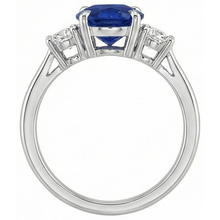 natural round sapphire 3.50ct ring side angle
