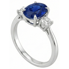 natural round sapphire 3.50ct ring top view