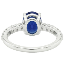 Oval & Round Natural Earth Mined Diamond Solitaire Ring SriLanka Sapphire Accents 5 Carats