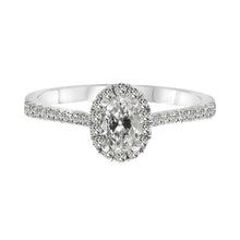 Fine Diamond Antique Cushion Halo Engagement Ring in 14 Karat White Gold – main view