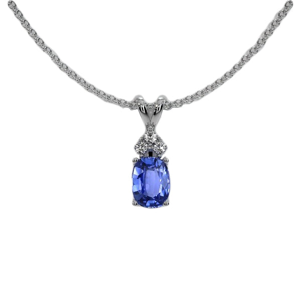 Premium Stone Pendant Necklace 1 ct – main view