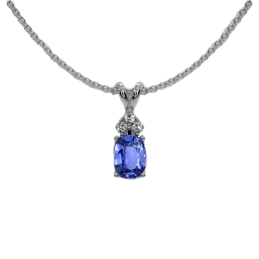 Premium Stone Pendant Necklace 1 ct – main view
