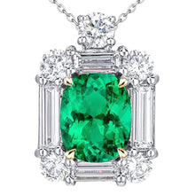 Precious Stone Pendant 14 Karat Two Tone Gold with Fine Emerald – main view