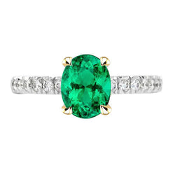 Luxury GIA Certified Colombian Emerald Colored Stone Ring – 2 ct