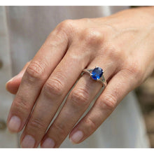 Oval Cut Solitaire Sapphire Engagement Ring