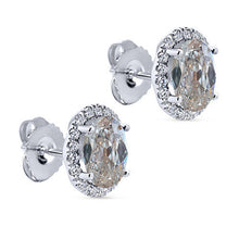 Fine Diamond Old Mine Cut Earrings in 14 Karat White Gold – main view