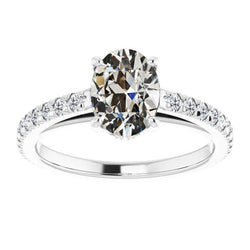 14K White Gold Brilliant Diamond Accent Solitaire Ring – 4-ct