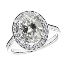 Fine Diamond Antique Cushion Solitaire with Side Stones in 14K White Gold – main view
