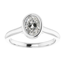 14 Karat White Gold Antique Cushion Diamond Single Stone Ring 2
