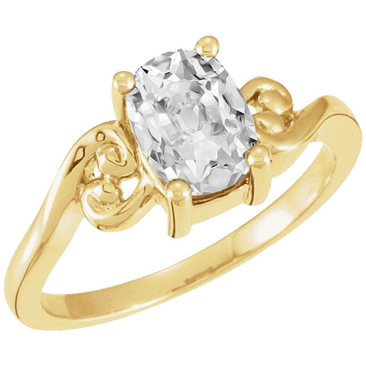 Solitaire Ring 14K Yellow Gold with Fine Diamond – main view